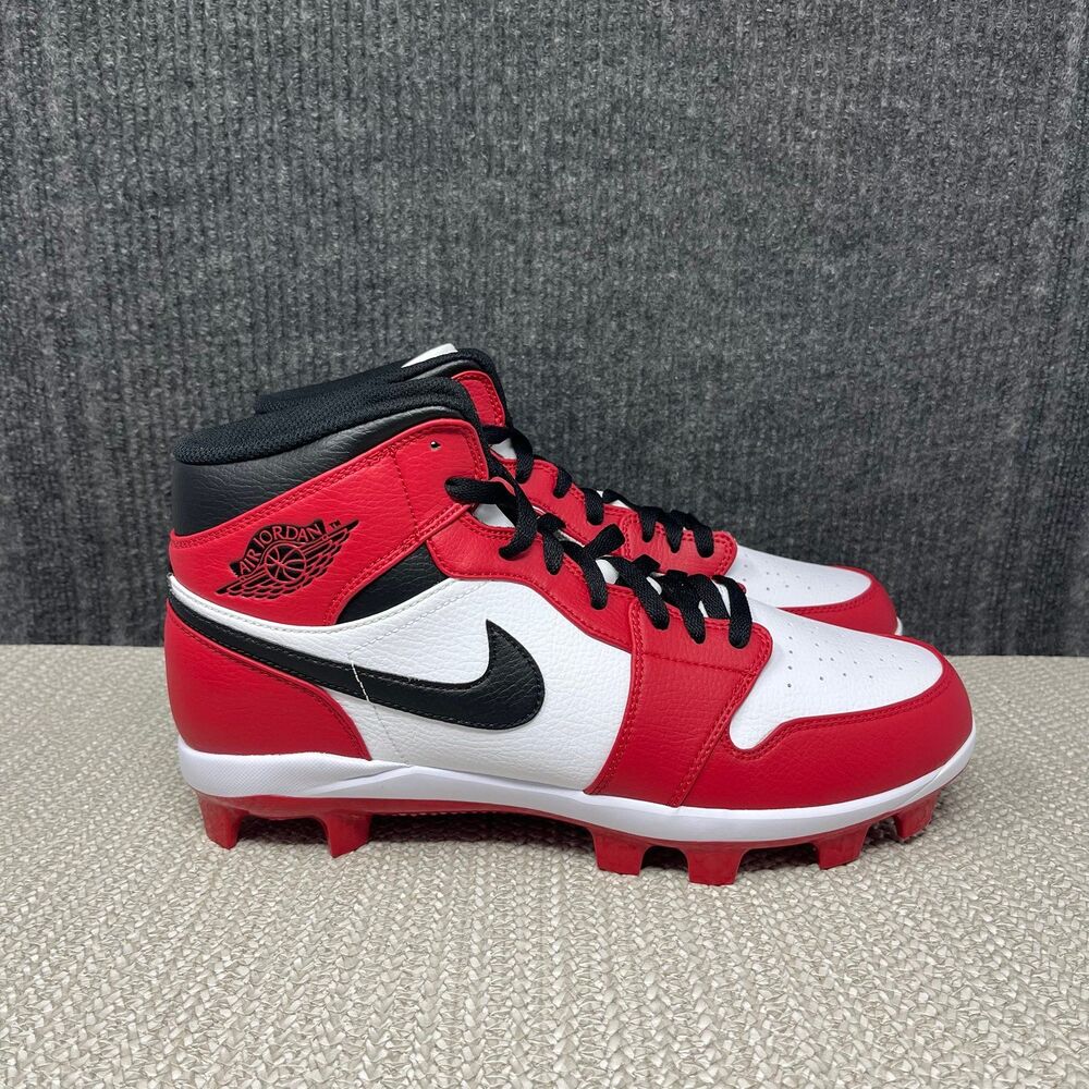 Nike Air Jordan 1 High Retro MCS Chicago Baseball Cleats Red Black Men's Sz 11.5